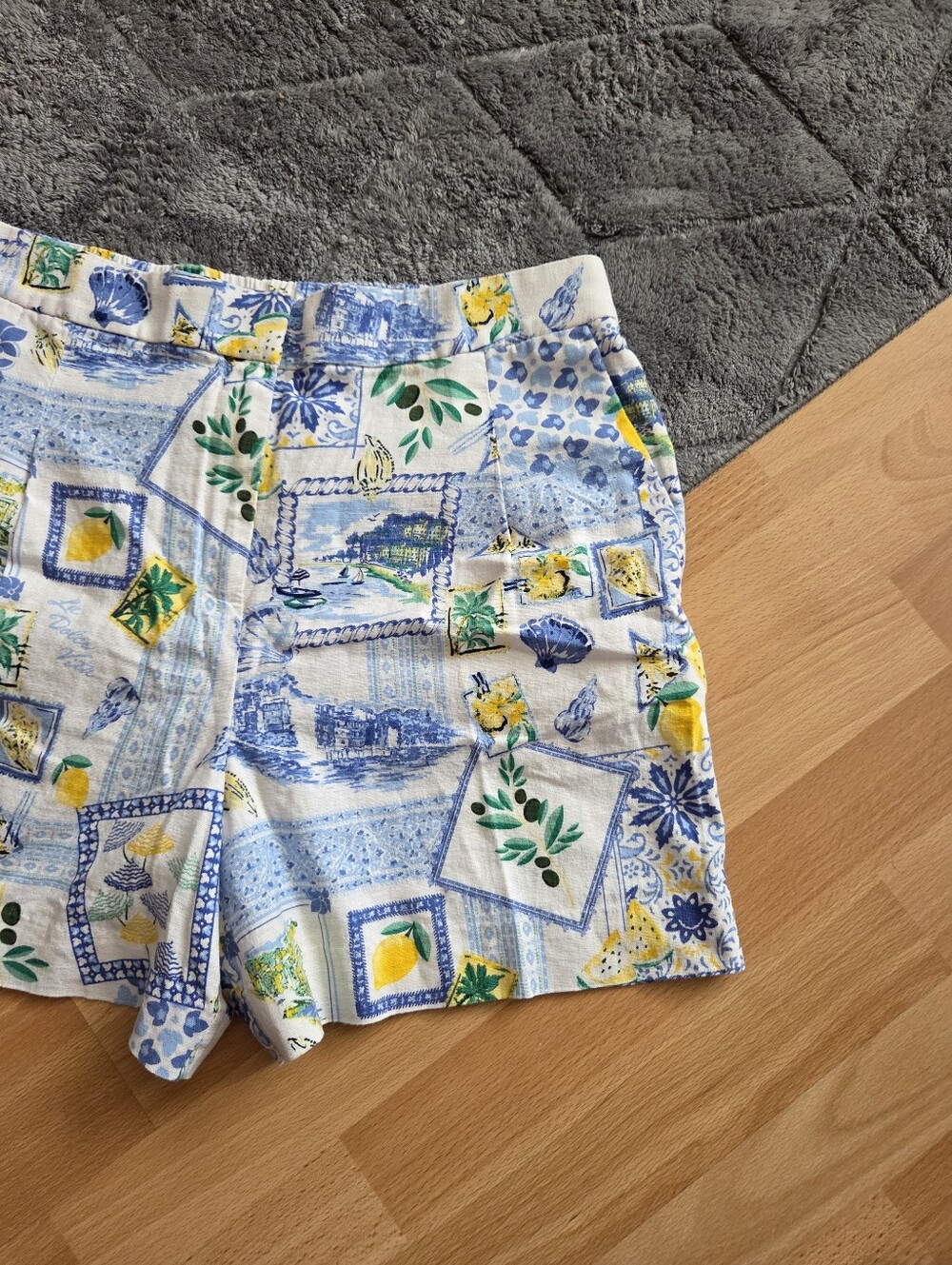 J. Crew Summer Vacay Printed High-Rise Bermudas Size 12 Linen Blend Vacay Resort - Picture 5 of 9